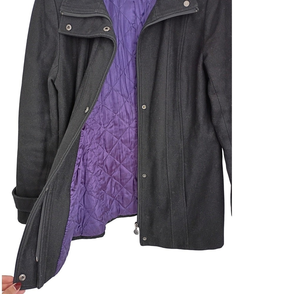 Calvin Klein Black Wool Blend Jacket Women's Medium Quilted 55% Lana Wool
